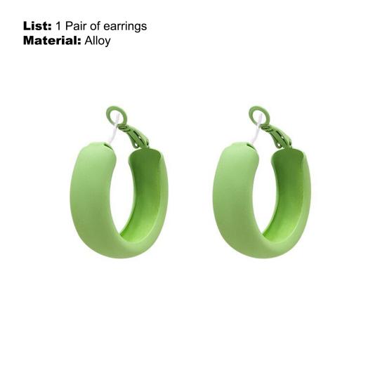 Серьги-кольца Минималистский геометрический дизайн C-образные летние разноцветные серьги цвета макарон