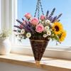 Conical Plastic Hanging Basket Planter with Stable for Beautiful Outdoor Display in Gardens Resistant to Weather and Easy to Clean