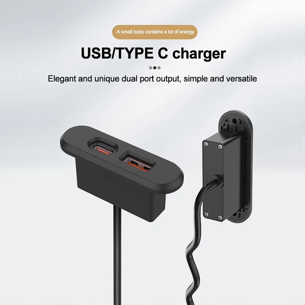Встраиваемые в стол розетки 1 USB-A и 1 Type-C Встроенная скрытая розетка для рабочего стола с удлинителем 1,2 м Для офиса спальни