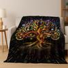Nordic Dream Tree of Life Symbol Totem Yggdrasil Flannel Blanket,Cozy Soft Throw Blanket for Home Bedroom Bed Sofa Cover Gift