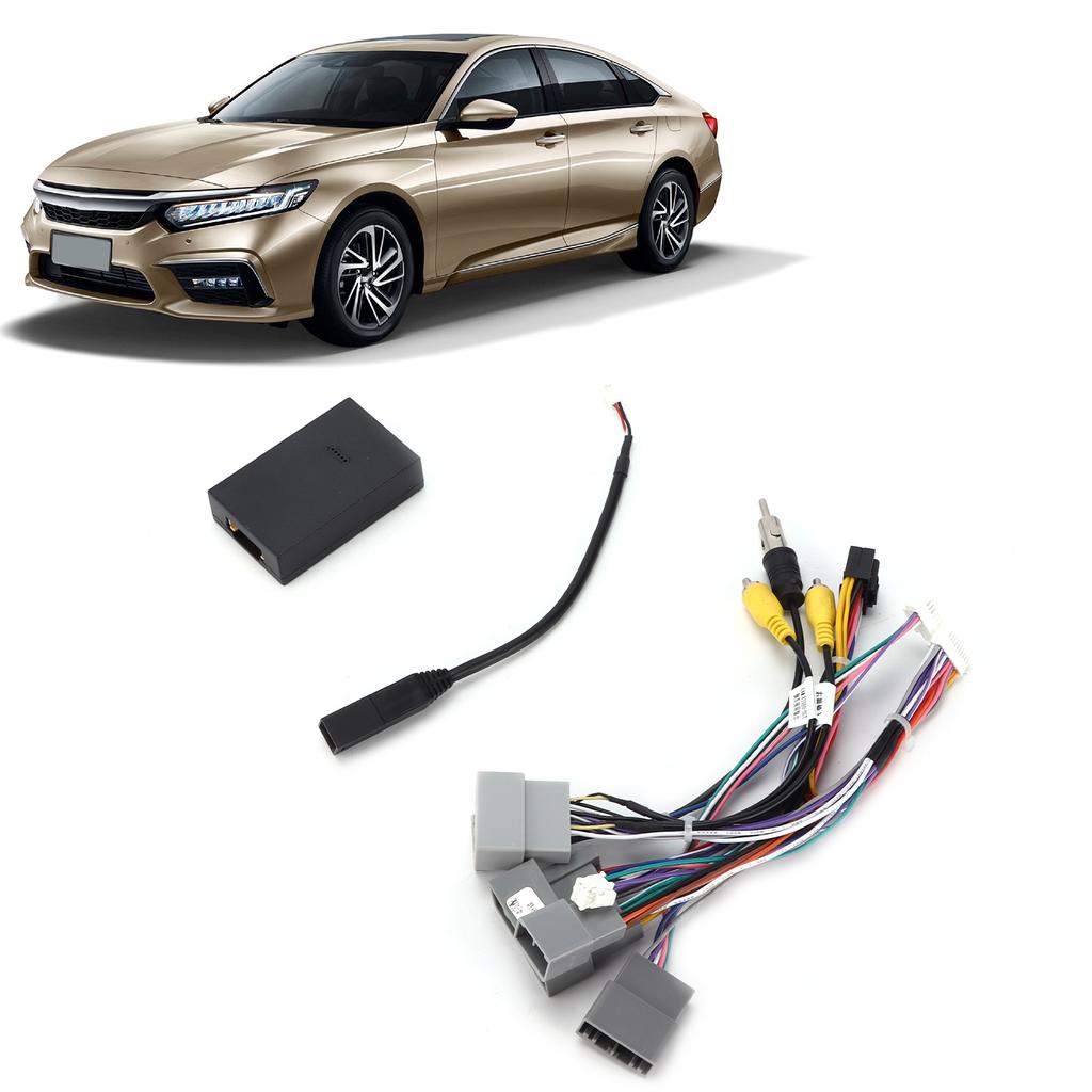16Pin Audio Wire Harness Adapter Power Cable with Canbus Box for Android Replacement for CRV