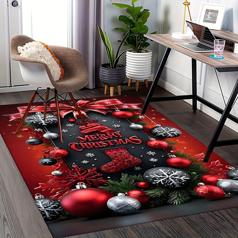 Christmas Office Chair Mat - Anti-Slip Carpet with Anime Cartoon Design, Perfect for Home Decor, Living Room, Bedroom, Gaming Room & Dormitory.R061
