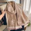 Стиль знаменитости нежный розовый имитация кашемира шарф женский французский прямоугольный шарф шаль элегантный