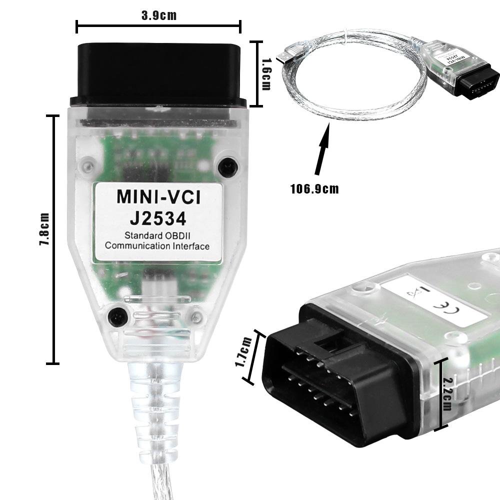 Для Toyota TIS Techstream Автомобильный диагностический кабель Диагностика автомобиля Авто сканер MINI-VCI FTDI J2534 Интерфейс OBD2