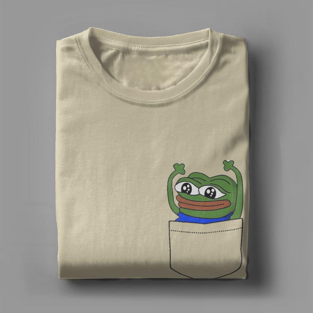 Hypers Эмоция Карманная Мужская Футболка P-pepe Лягушка Креативные Футболки Короткий Рукав Круглый Вырез Футболка 100% Хлопок Летняя Одежда