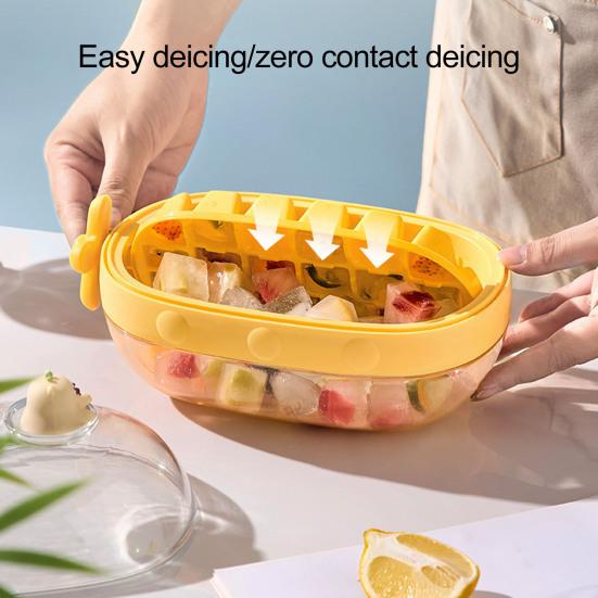 Форма для льда с откидной крышкой, складная форма для льда без помощи рук, для домашнего бара, герметичный льдогенератор без содержания бисфенола А для заморозки соков и напитков