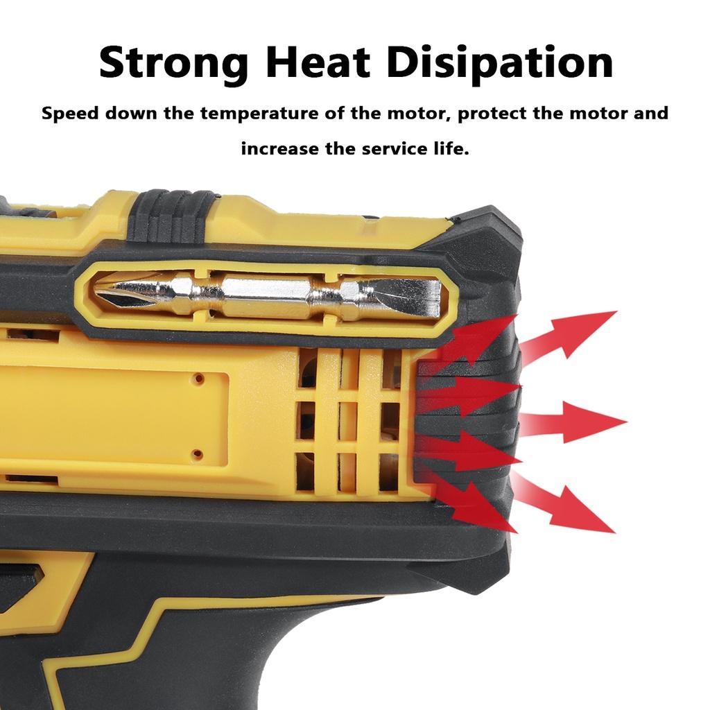 Аккумуляторная электрическая дрель-перфоратор, электрическая отвертка, электроинструменты, ударная дрель с крутящим моментом 300 с аккумулятором 1/2PCS 21 В