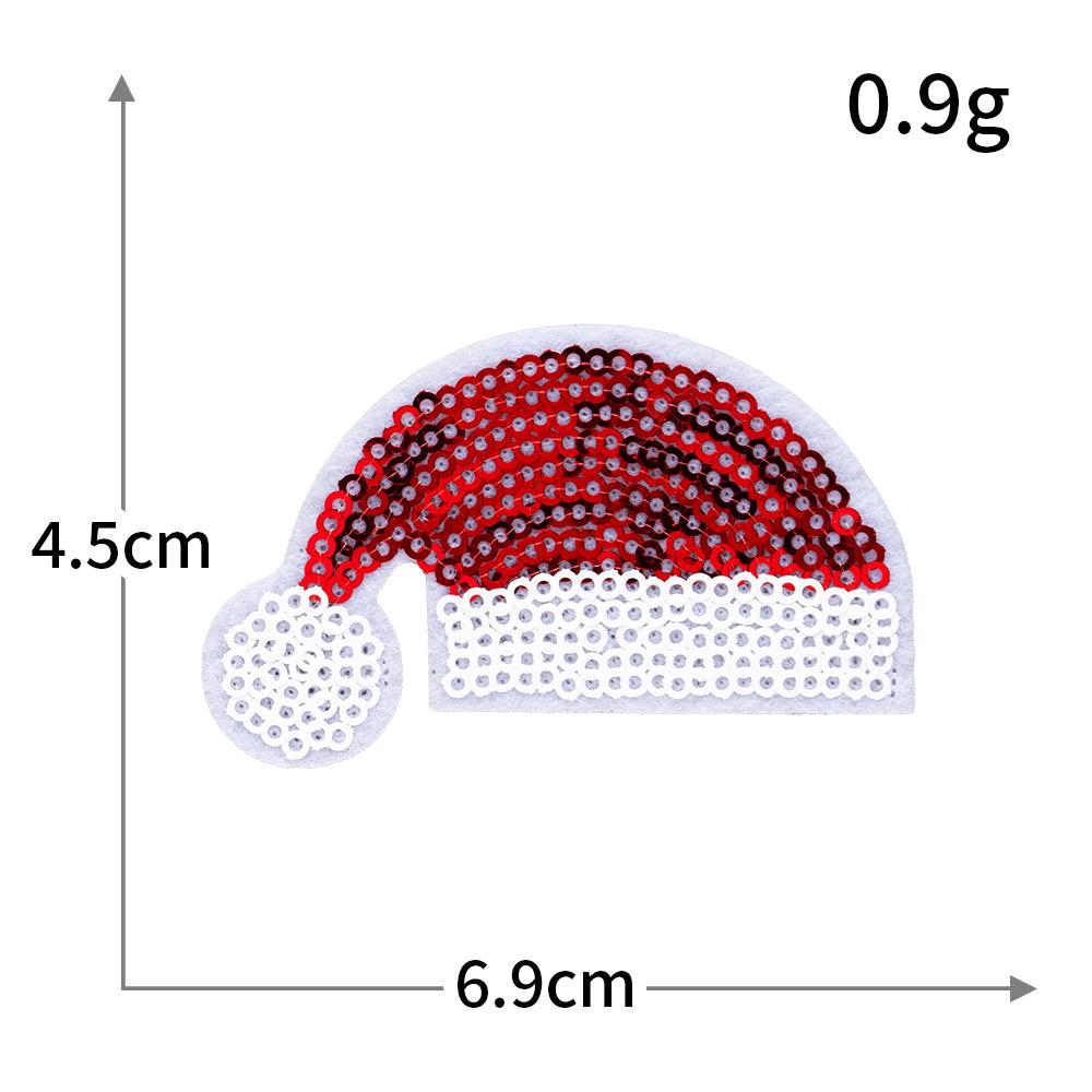 Christmas Sequins Embroidered Cloth Sticker Santa Snowman Holiday Decoration Badge Patch Christmas Tree Gift Snowflake