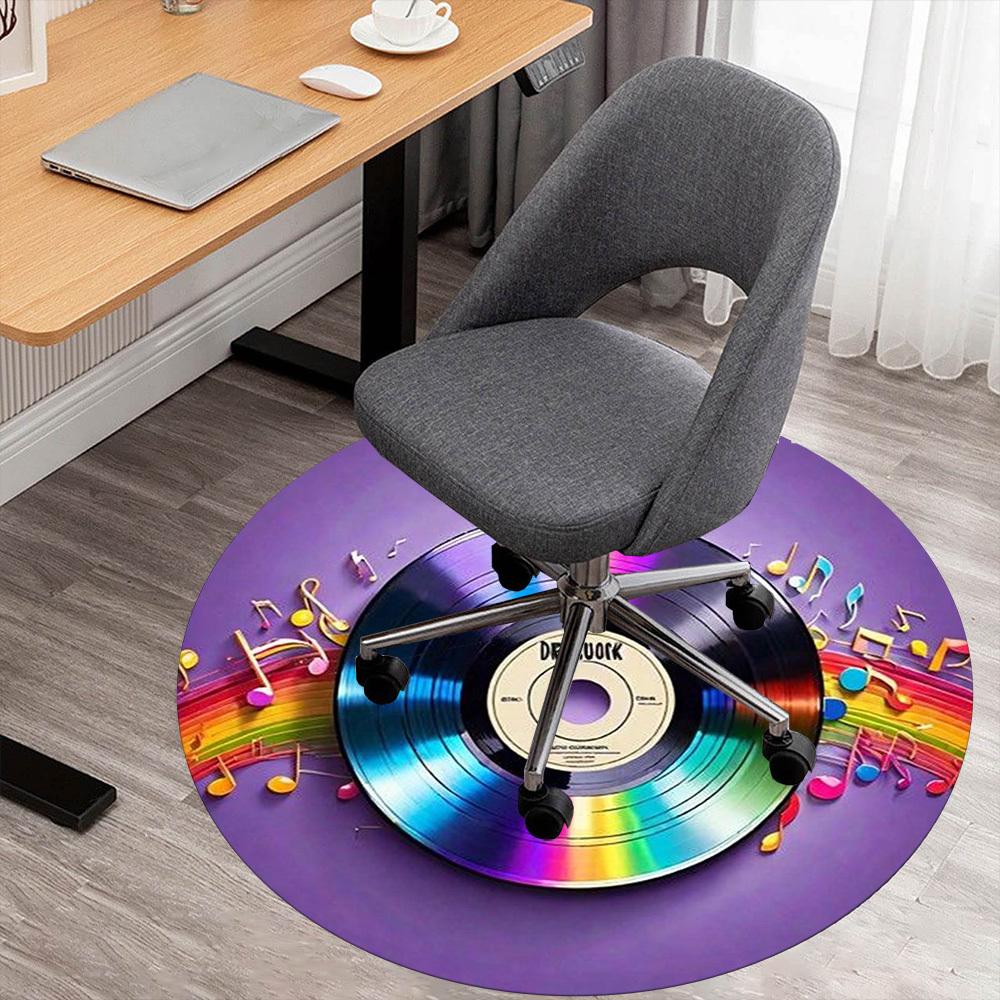 1PC music vinyl Office Round Area Rug, Under Office Chairs Bedroom Living Room Home Decor,Carpet for Office, -1110261