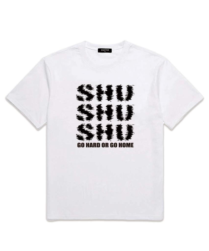 Футболка SHIRTER с логотипом Shu, оверсайз, с коротким рукавом (Ss017) белый