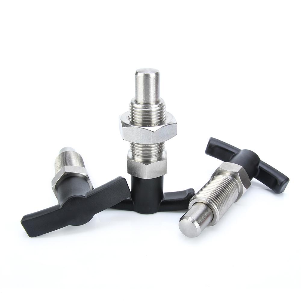 1PC Factory Outlet Plastic T-Handle Retractable Spring Loaded Indexing Plunger High Quality Positioning Pin Red Konb With Nut