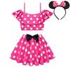 Dressy Daisy Baby Girls Polka Dot Tankini Swimsuit with Skirt and Sizes Hot Pink Dress, Two-Piece Headband, 12-24 Months,