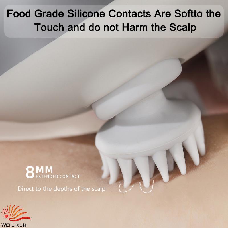 Small Portable Scalp Massagers Hot Compress Red Light Massage Waterproof Stress Relief Head Spa Massage Vibration Kneading