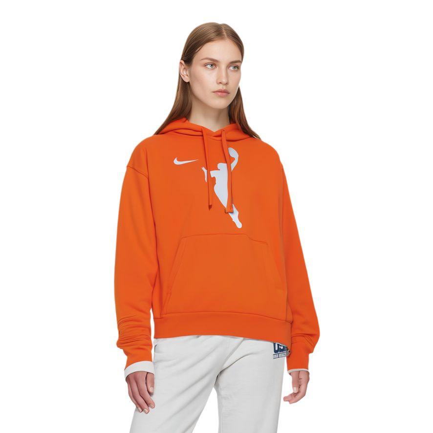 Nike Толстовки Унисекс Оранжевые С капюшоном Средняя Обычная DR9596-820