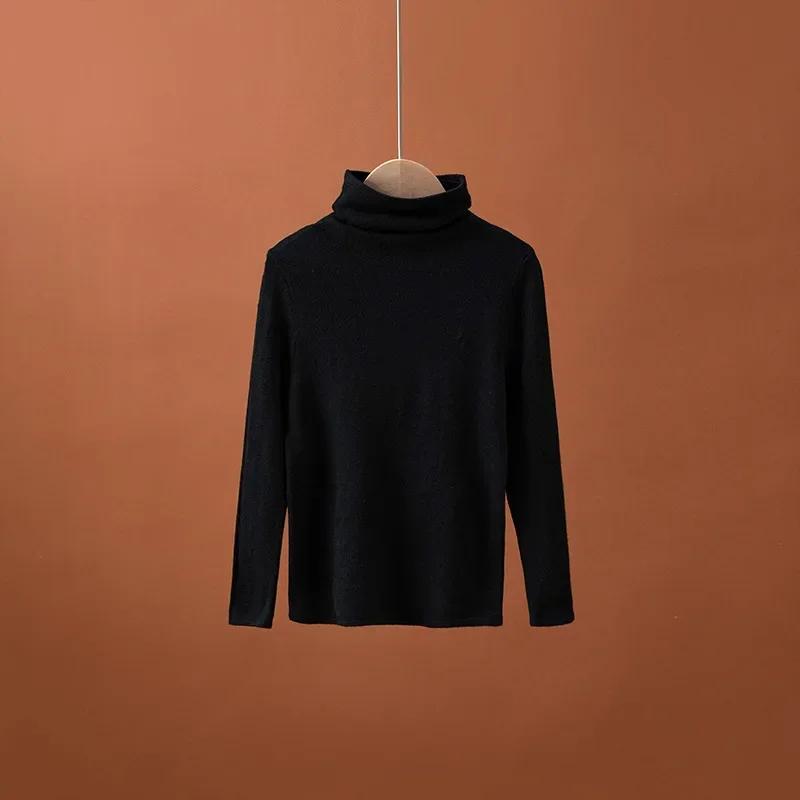 Трикотаж для детей, майка с полувысоким воротом, осень-зима 2024, майка для мальчиков и девочек, внутри, длинный рукав, детские топы, одежда