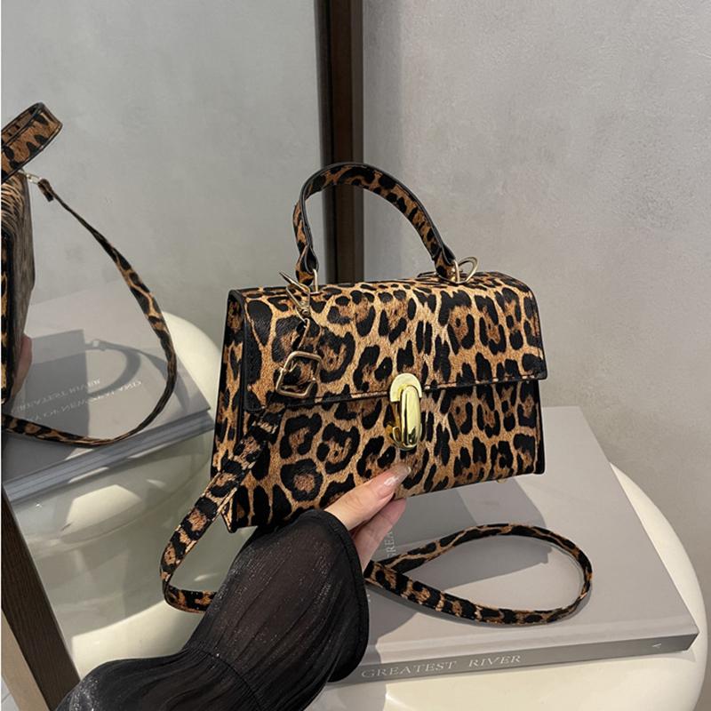 Винтажные сумки через плечо с леопардовым принтом Маленькие crossbody сумки из ПУ кожи для женщин Фирменные сумки