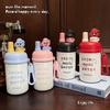 Cartoon Student Insulated Bottle With Straw And Tea Strainer For School And Home Use