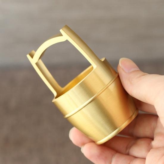 Micro Landscape Non-fading Cute Eye-catching Copper Bucket of Golden Ornament Mini Brass