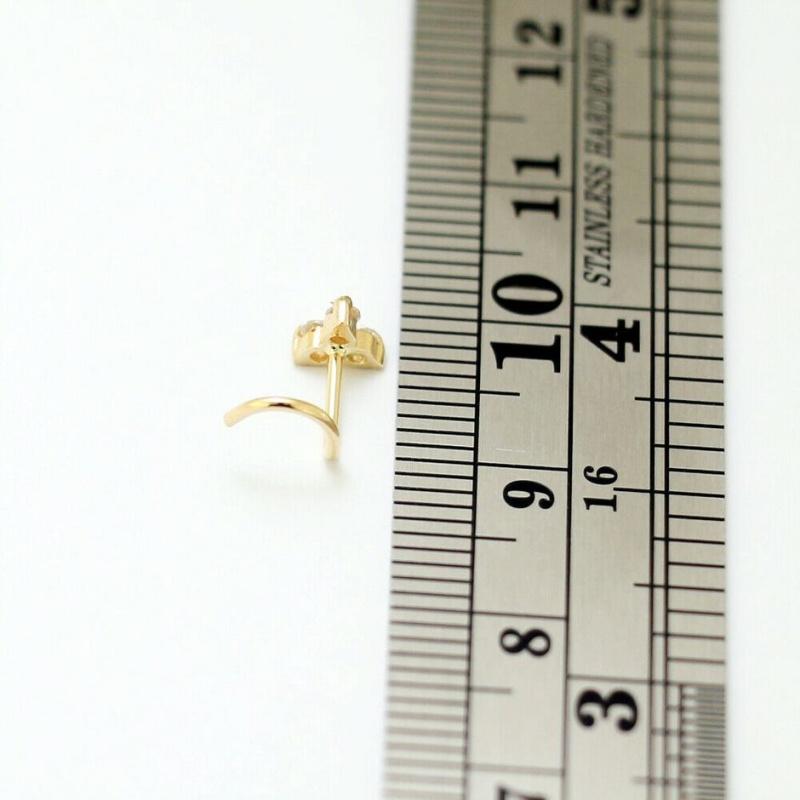 KODY PIERCING Пирсинг из 14-каратного золота с трехлепестковым цветком и винтом для носа - качественный пирсинг
