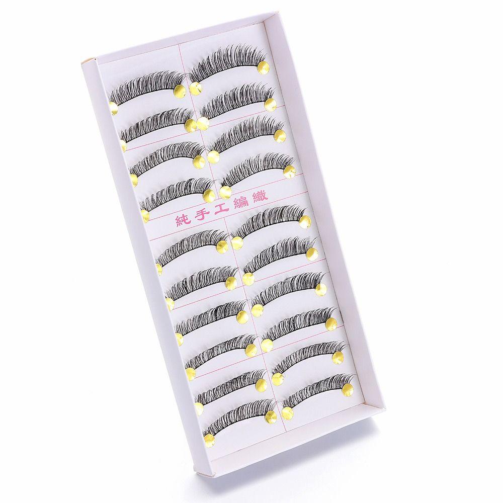 10 Pair Beauty Thick Natural False Eyelashes Makeup Tool Fake Lash Black