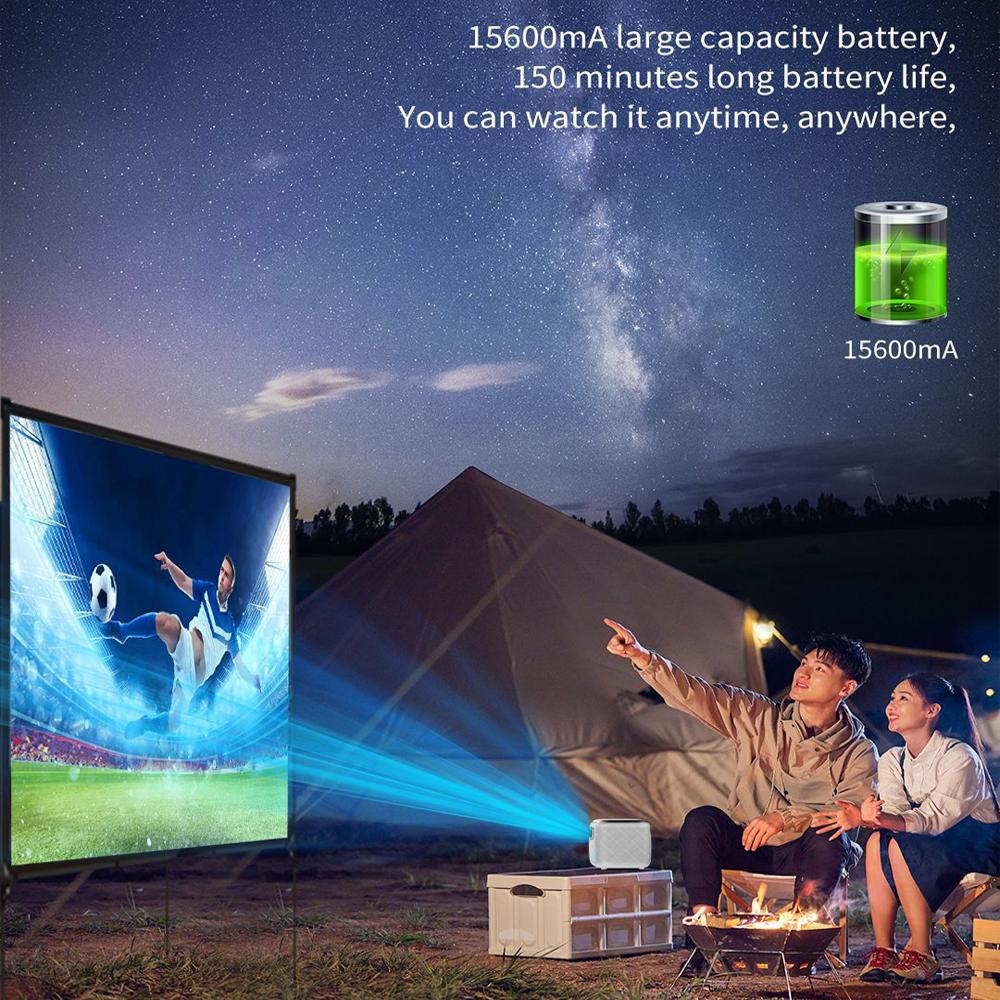 Портативный DLP 1080P 3D-проектор, WiFi Мини Портативный 1080P Домашний Кинотеатр Видеопроектор с Аккумулятором