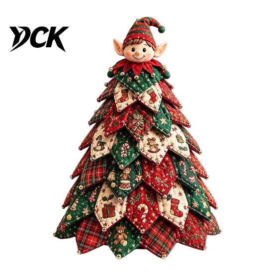 Tabletop Christmas Tree Craft Kit DIY Quilted Kit, 3D Fabric Patchwork Set for Sewing Projects Beginners Beginners, Handmade Holiday Decor with
