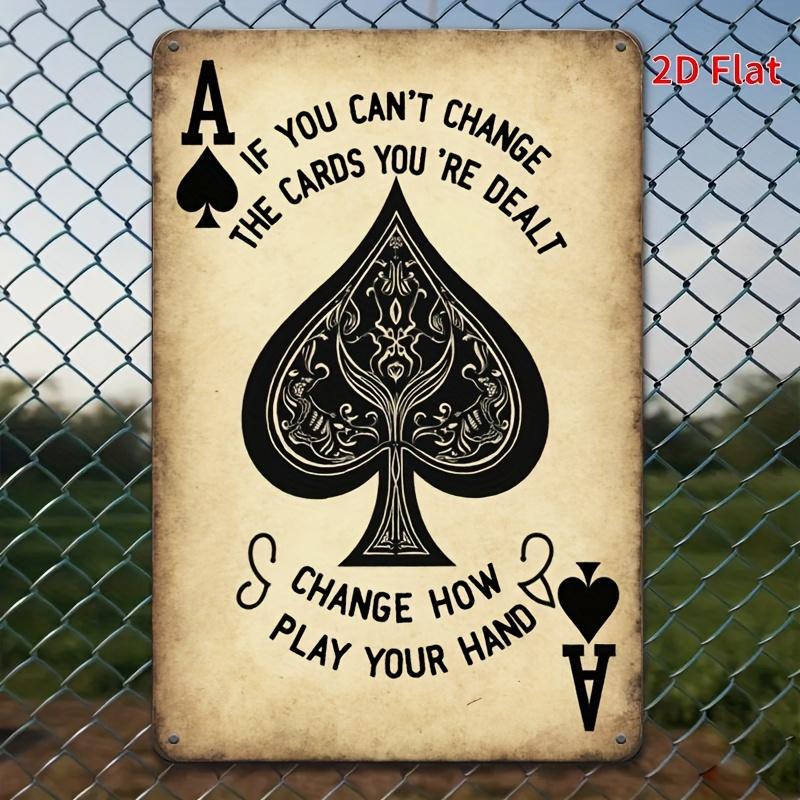 1 шт. Железное настенное искусство, Дизайн игральной карты "Туз пик", Рустикальный декор для домашнего бара, Кафе - Высококачественная печать для декора комнаты