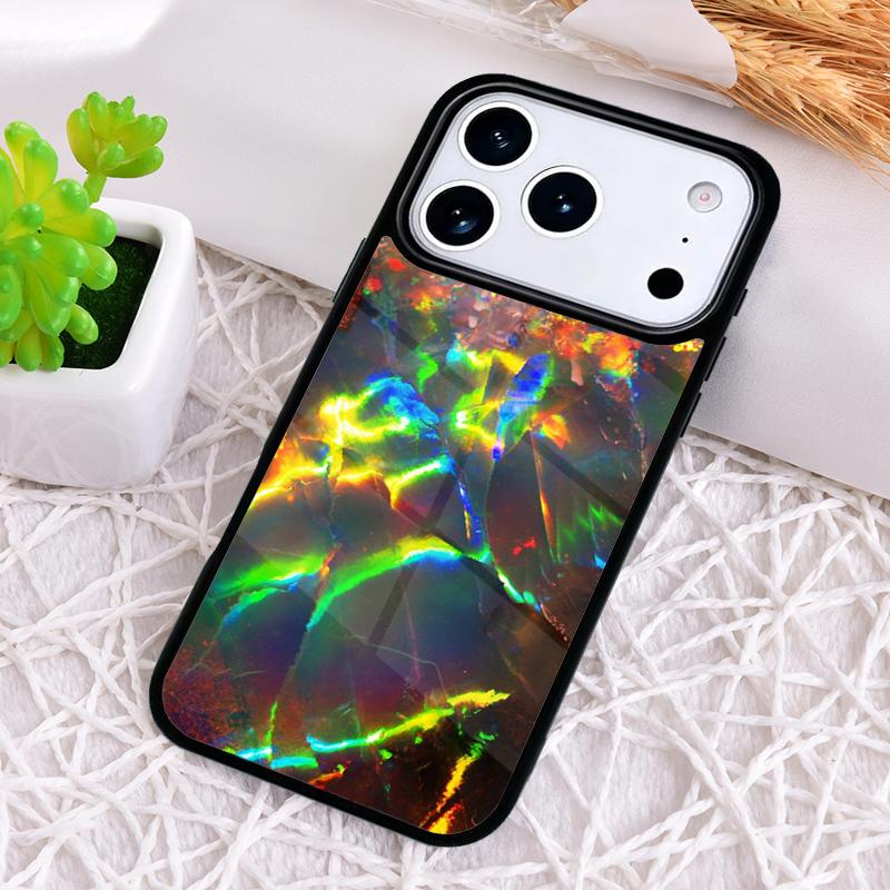 Opal Stone Iridescent Shockproof Phone Case for iPhone 17 Air 16e 15 11 12 14 13 Pro Max Cover Coque