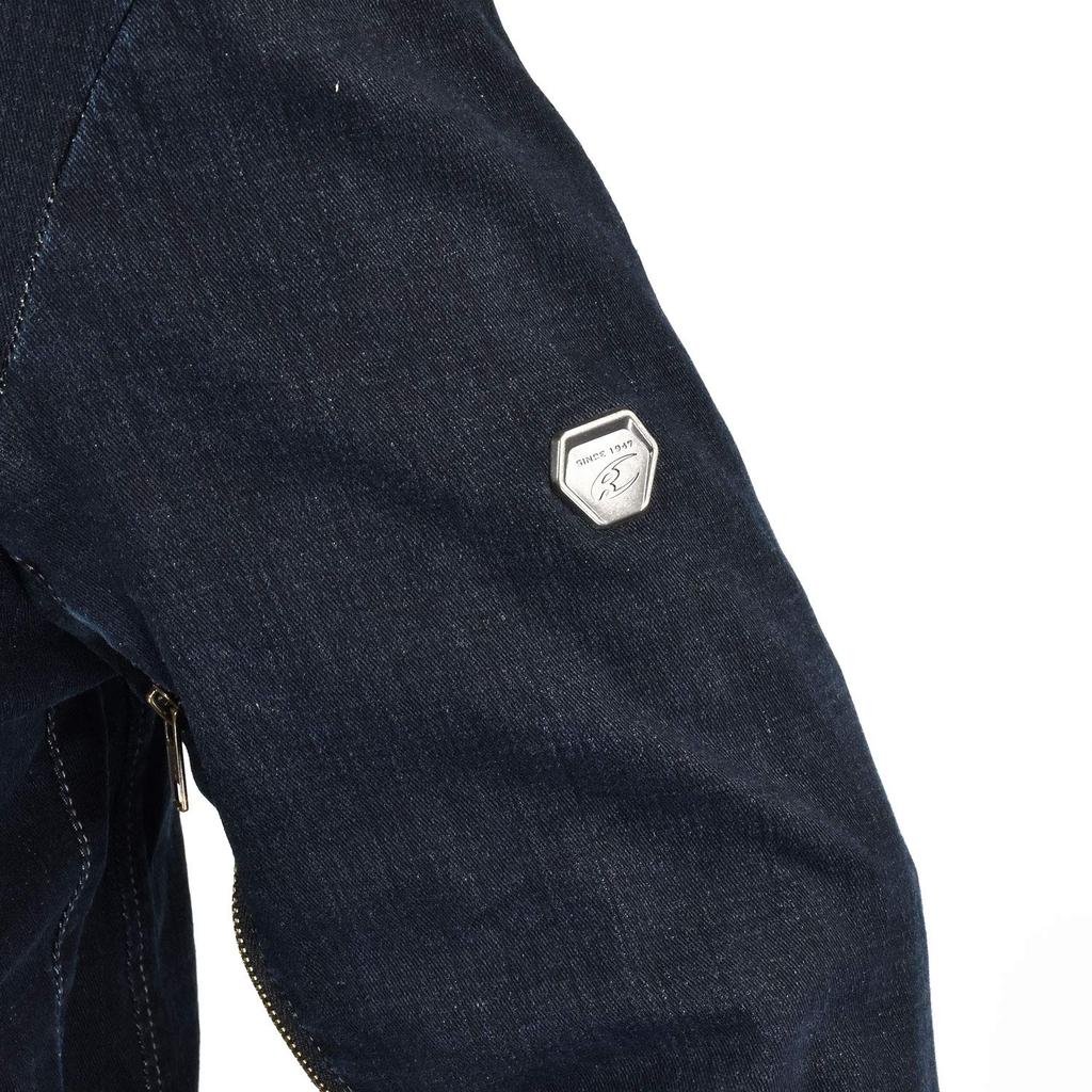 Мотоциклетная куртка Защитная джинсовая куртка Deep Indigo L для осени и стандарта CE Уровень 2 Защитные джинсы стандарта CE Материал стрейч