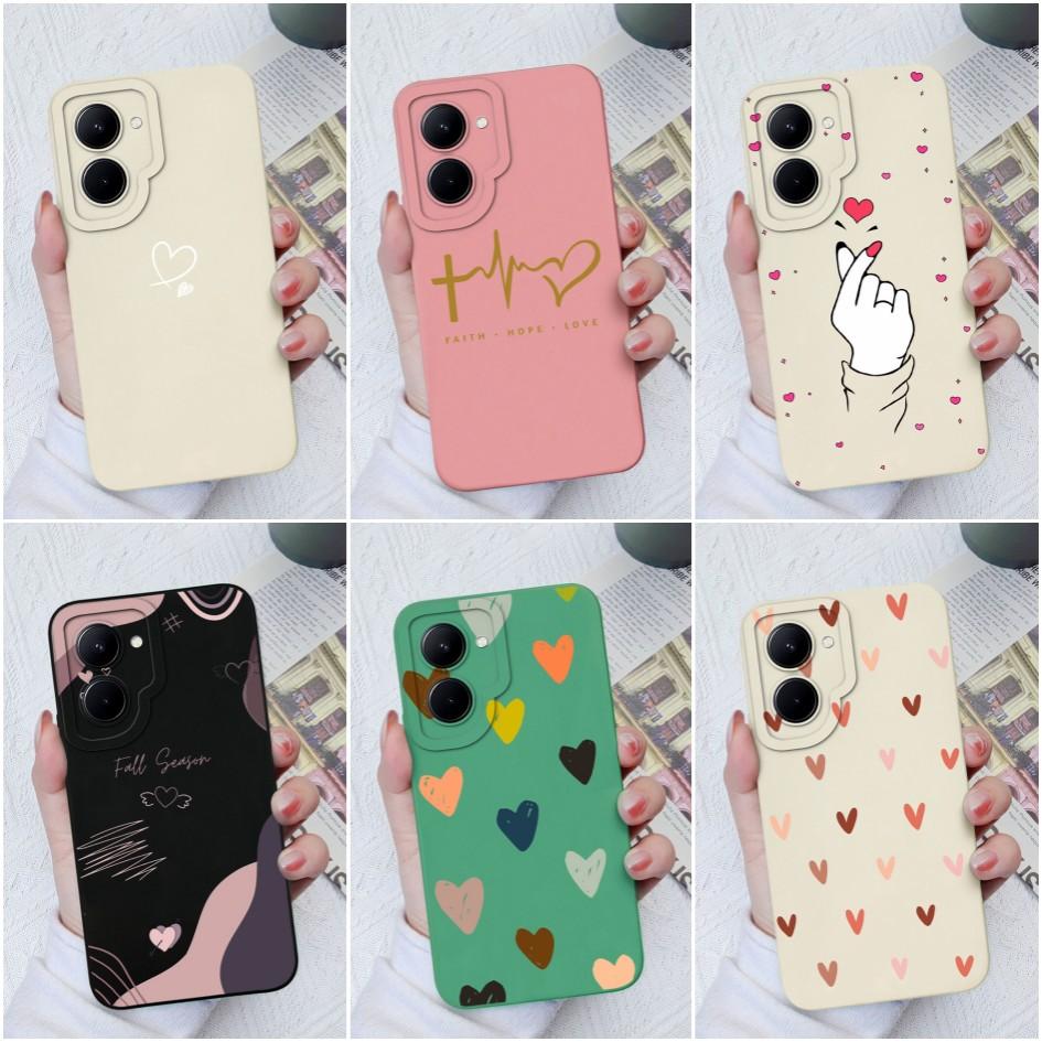 Чехол для телефона для OPPO Realme C33 C35 C55 C11 C20 C30 GT Neo, модный противоударный чехол с сердечком любви, жидкий силикон, мягкий ТПУ для Realme Fundas Coque, бампер