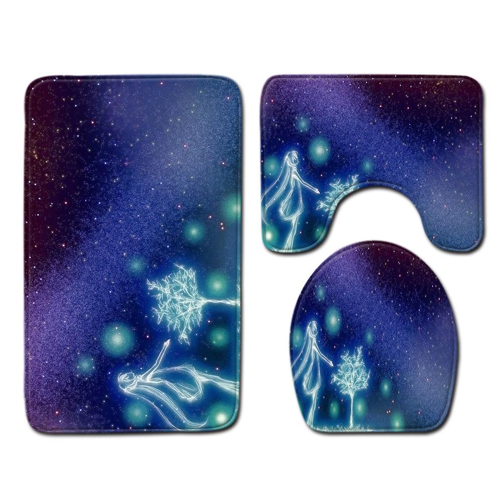 Star Bathroom Floor Mat Toilet Three-Piece Set