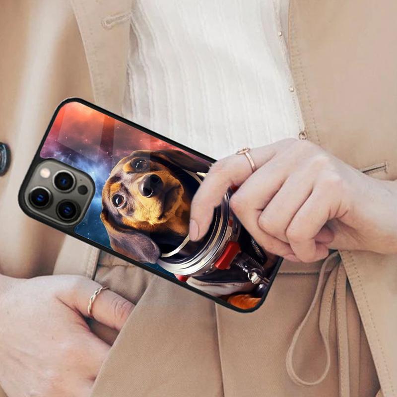 Собака-астронавт Космический песик Магнитный чехол для телефона ДЛЯ APPLE iPhone 17 Air 16 14 13 12 Pro Max 15 Plus Беспроводная крышка MagSafe