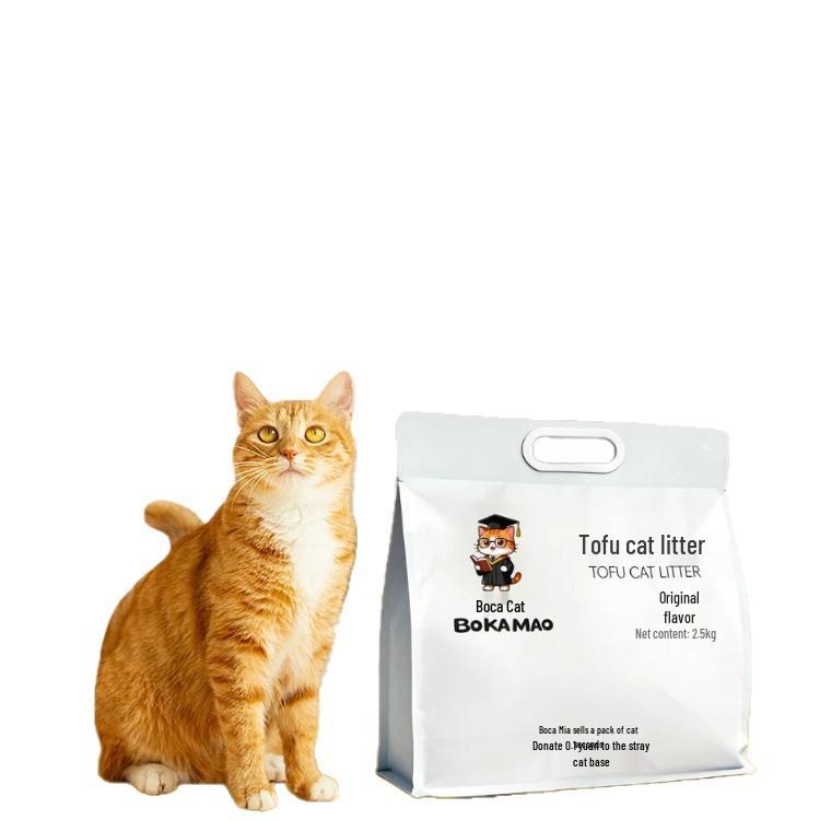 Boca Cat Оригинальный тофу наполнитель для кошачьего туалета, Впитывающий с дезодорирующим эффектом, Экономичная упаковка 30 фунтов/15 кг, Бесплатная доставка