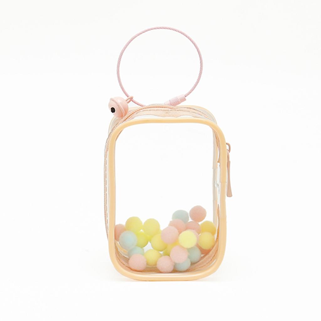 Thicken Transparent Pvc Clear Pouch Mystery Box Organizer Box Keychain Bag Doll Organization Toy Storage Case With Plush Ball