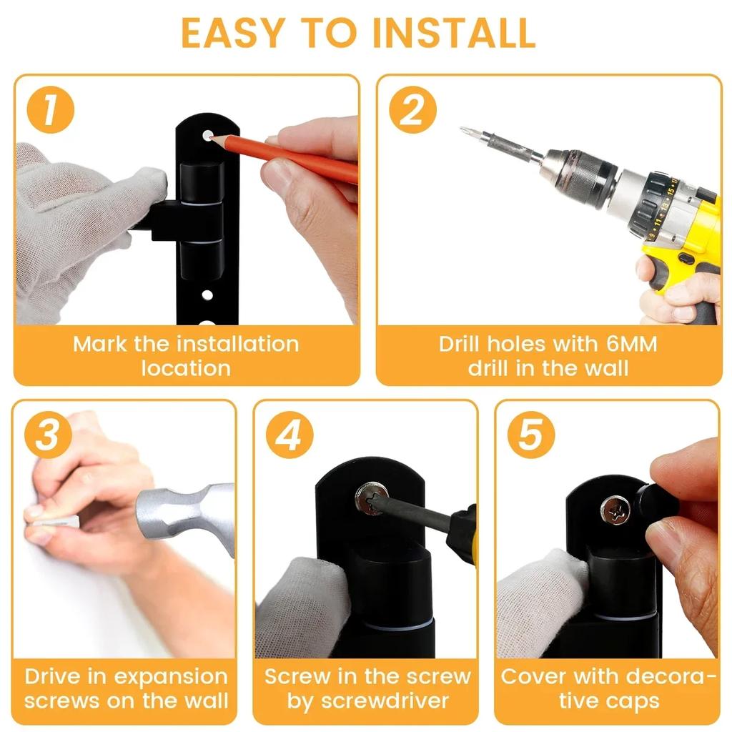 Motorcycle Helmet Rack Wall Mount Helmets Display Holder 180 Degree Rotation Motorcycle Bike Coats Keys Jacket Helmet Hanger