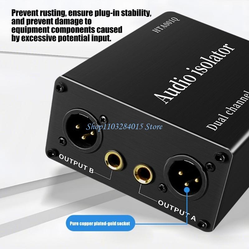 R6FF XLR 6.5mm Music Ground Looping Isolator For Guitar Studio Noise Reductions