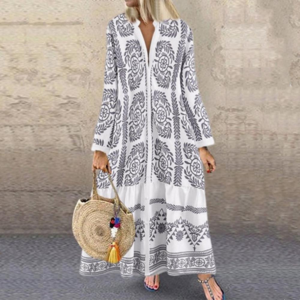 GMXIA Женская мода лето весна с длинным рукавом стоячие повседневные платья