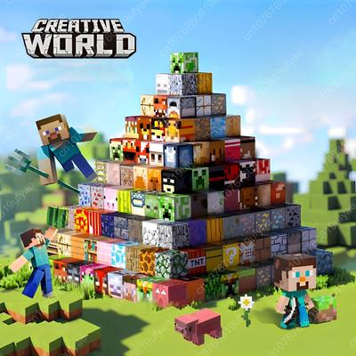 Магнитные строительные блоки Мир Майнкрафт Кубик Магнитный Мир Набор для ребенка DIY Модель Дети STEM Лучшая Монтессори Сенсорная игрушка