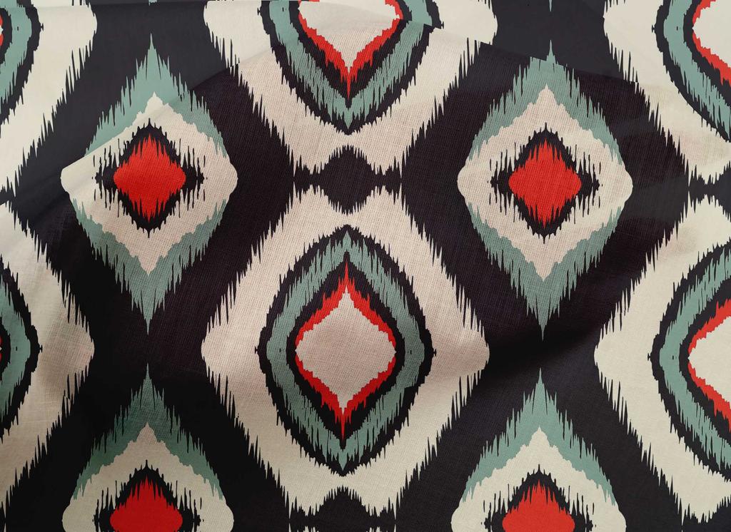 oneOone Cotton Poplin Dark Peach Fabric Ikat Craft Projects Decor Fabric Printed By The Yard 42 Inch