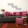 Romantic Pink & Maroon Heart Cushion Set Of 5pc