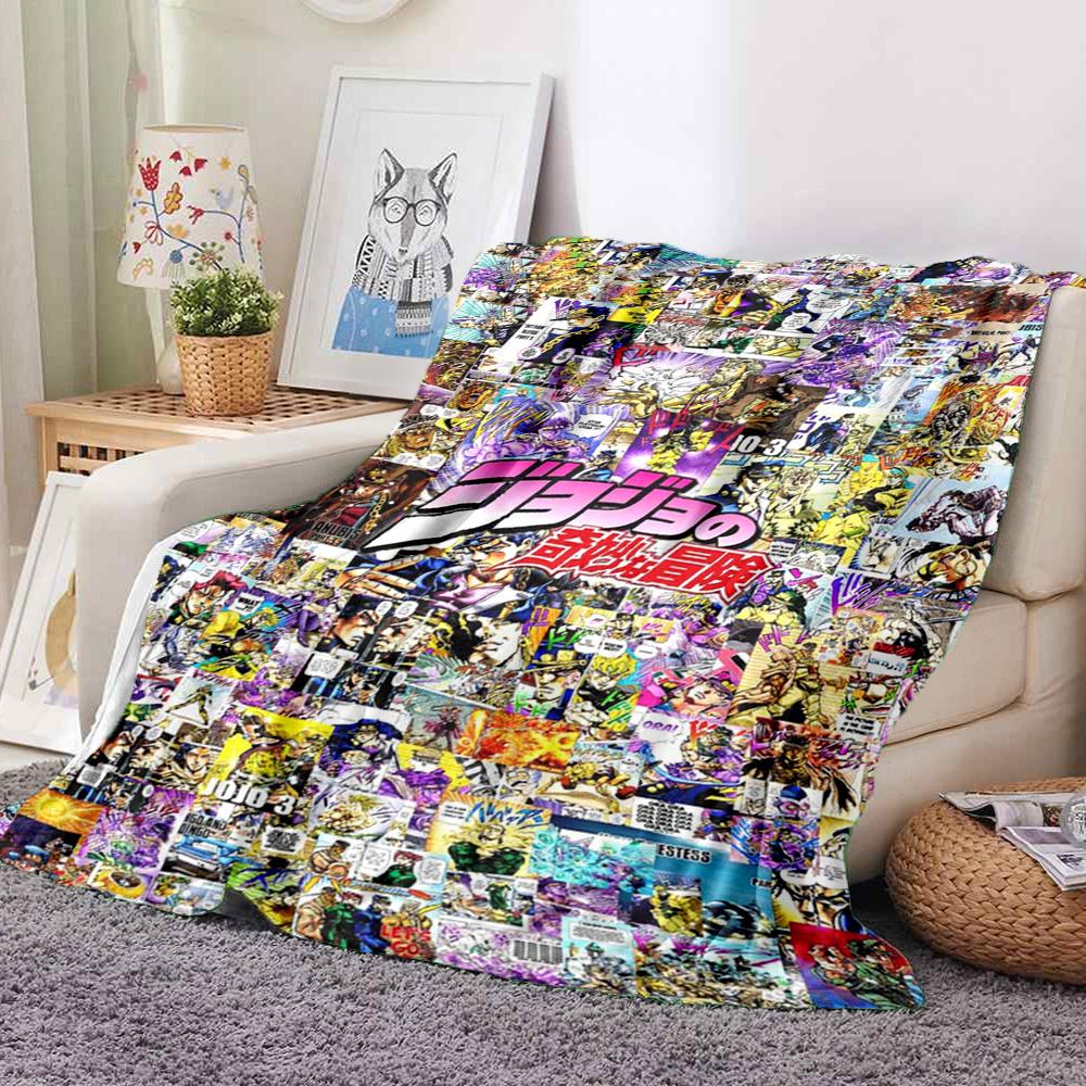 Jojo'S Bizarre Adventure Flannel Blanket Throw Blanket Soft Warm Sofa Bed Camping Car home Decor Unique Christmas Gift C930668
