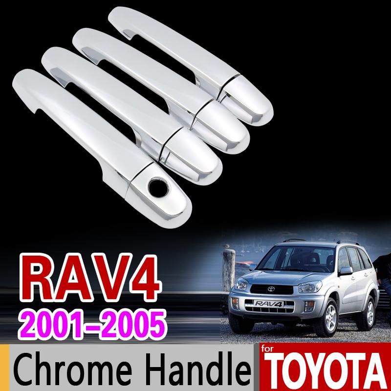 Для Toyota RAV4 2001 - 2005 XA20 Хромированная Накладка на Ручку Комплект 2002 2003 2004 RAV 4 Автомобильные Аксессуары Наклейки Авто Стайлинг