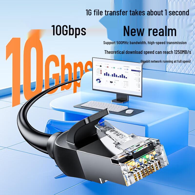 SAMZHE Cat6A Ethernet Cable - 10 Gigabit Pure Copper