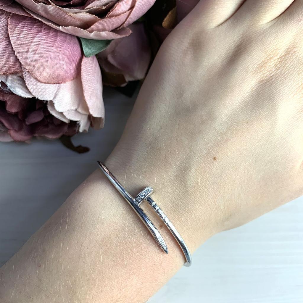 Silver Bracelet with Cubic Zirconia, Product Weight 12.78 G (2031062)