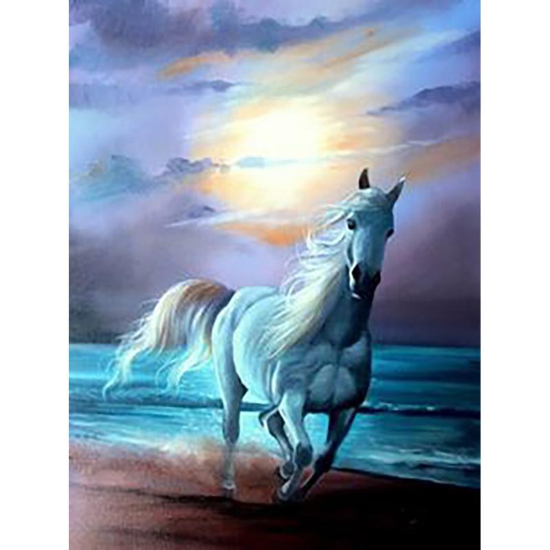 DIY Лошадь 5d алмазная живопись полная круглая дрель горный хрусталь животное Алмазная вышивка наборы крестиков настенное искусство домашний декор подарок