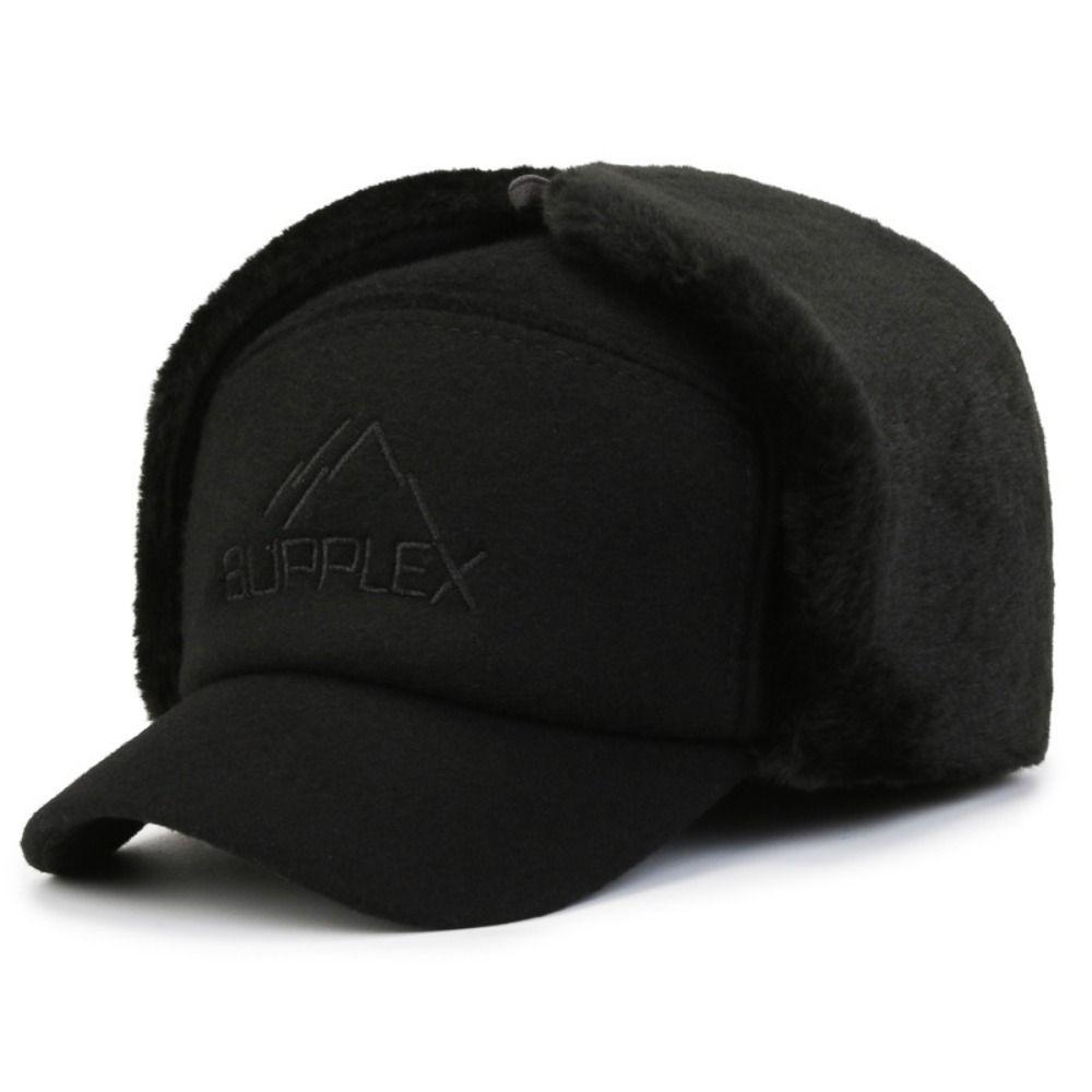 Cotton Plush Winter Men Hat Windproof Earflaps Caps Ski Accessories Fur Earflap Hat Elderly