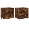 Maison Exclusive - Tables de chevet 2pcs chêne fumé 40x35x47,5cm bois d’ingénierie