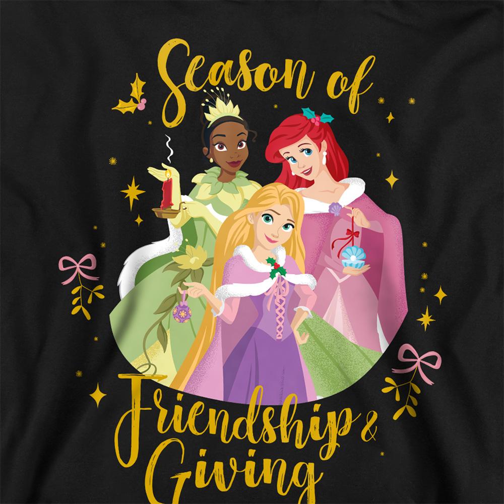 Disney Princess Childrens/Kids Season Of Giving Ariel And Tiana Heather Christmas Hoodie