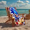 Ultra-Soft Beach Towel with Sonic Theme,Ideal for Pool - Camping, Diving - Perfect Travel Essential, Vibrant Beach Towel.
