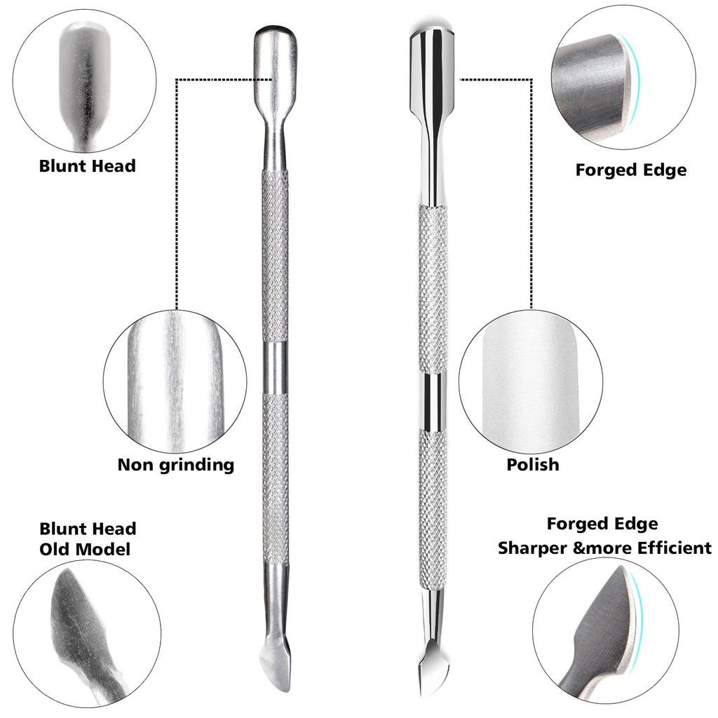 LINMANDA Cuticle Pliers with Cuticle Pusher Stainless Steel Cuticle Remover and Trimmer Perfect For Fingernails and Toenails